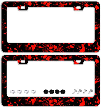 Blood Splattered Red Black License Plate Frames (Blood Splattered)