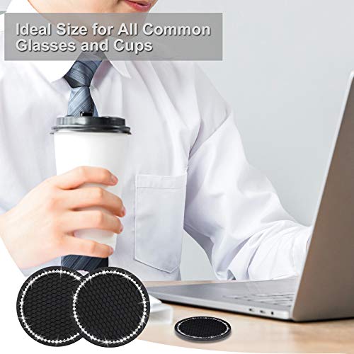 4PCS Bling Coasters (4 Count / Black)