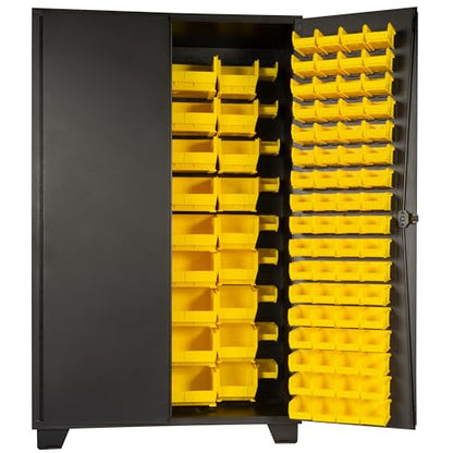 Tool Storage Cabinet with Bin Mounts (Yellow / 155 bins, 48" W x 24" D x 78" H)