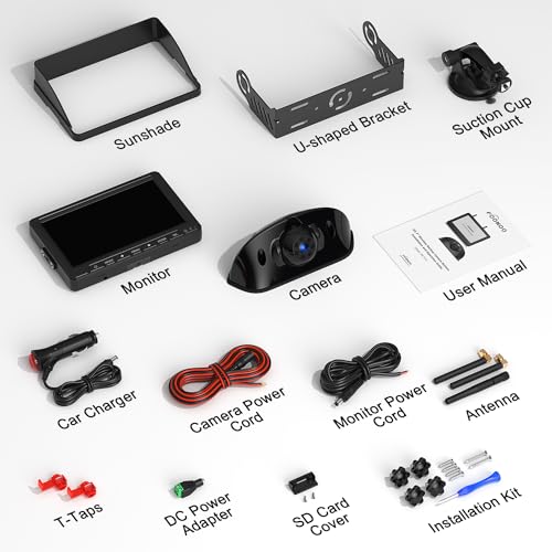 HD 1080P 7" Wireless Backup Camera System for Furrion Pre (7" 1-Cam)