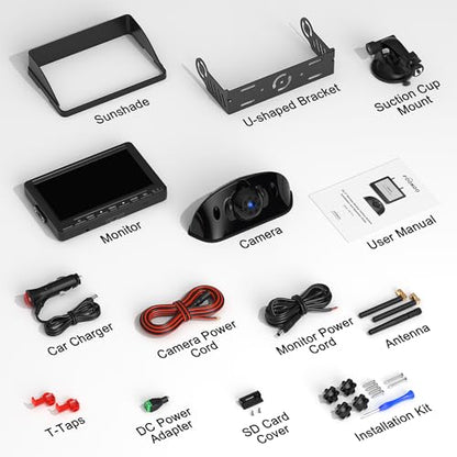 HD 1080P 7" Wireless Backup Camera System for Furrion Pre (7" 1-Cam)