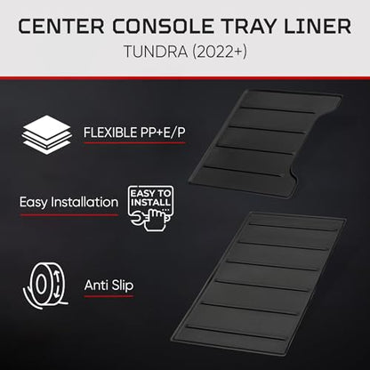 2022+ Tundra & 2023+ Sequoia Console Tray Liner (Pack of 2 / 2022+ Tundra Platinum,1794,TRD PRO & 2023+ Sequoia)