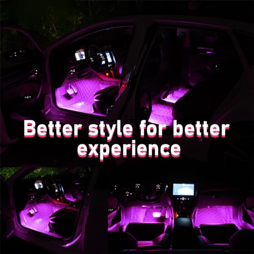 Car LED Strip Light (Pink Purple / 24 LED, Cigarette Adapter)