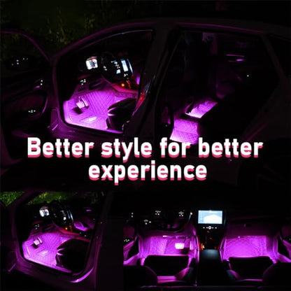 Car LED Strip Light (Pink Purple / 24 LED, Cigarette Adapter)