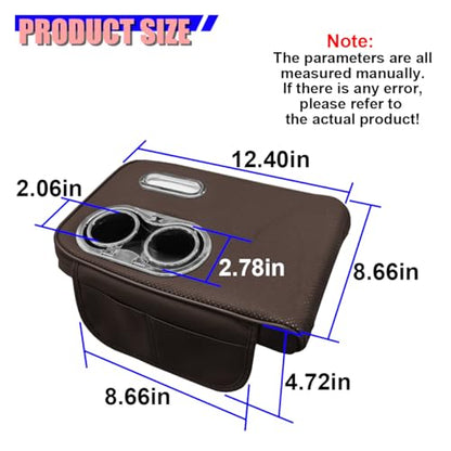 Leather Car Center Console Cover (Coffee)