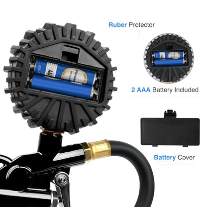 Digital Tire Inflator Portable Pressure Gauge 250 PSI Air Chuck (Tire Inflator Gauge Style 1)