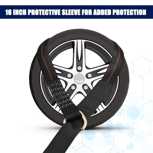 8 Pack Lasso Tow Truck Straps with D Ring 11 (2" X 8 ft / Black)