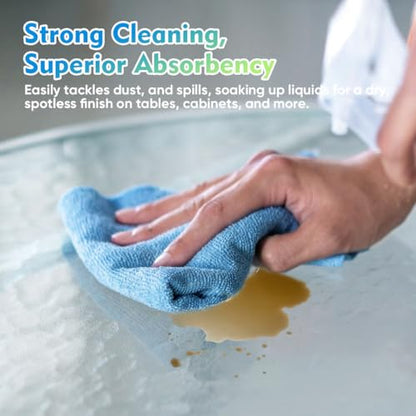 Blue Microfiber Cleaning Cloth 12 Pack (Blue / 12.5 x 12.5 Inch)