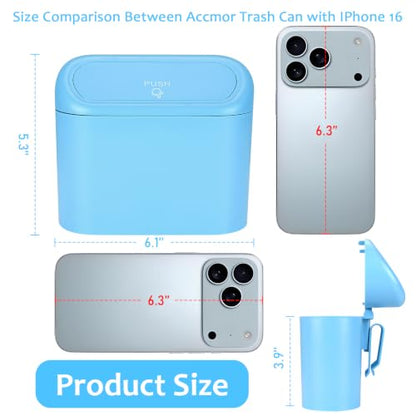 Car Trash Can with Lid (Blue, Blue)