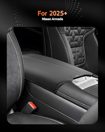 for 2025 2026 Nissan Armada Center Console Cover Armrest Box Cover for Armada (Nissan Armada 2025-2026 Thin)