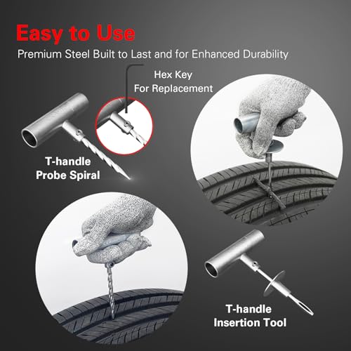 80 pcs Universal Tire Repair Kit with Plugs Heavy Duty Professional (80 pcs)