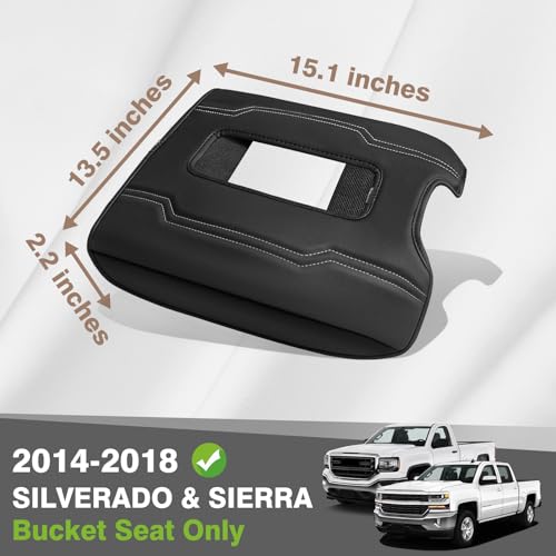 Armrest Cover for Silverado (1) 14-18 |Silverado & Sierra| Bucket Seat, Regular)