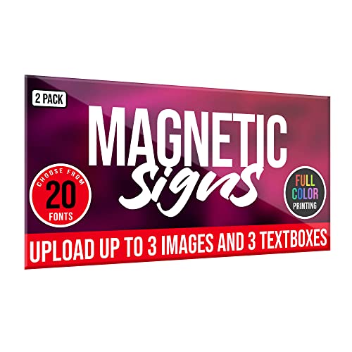 2 Pack Personalized Magnetic Signs for Vehicles (Design G)