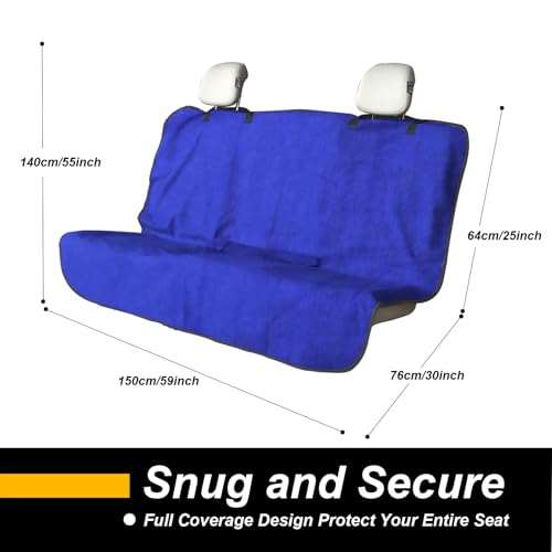 Back Seat Cover for Car Trucks Van SUV Jeep (Rear Bench Seat Towel / Blue)