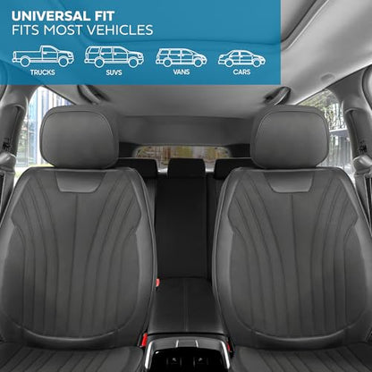 Curated Suede Leather Seat Covers for Cars & SUVs (Charcoal/Black (Suede) / Front Seats)