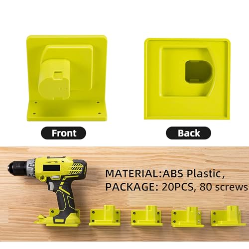 20 Pack Tool Holder Compatible with Ryobi 18V Wall Mount Plastic (20 Pack)
