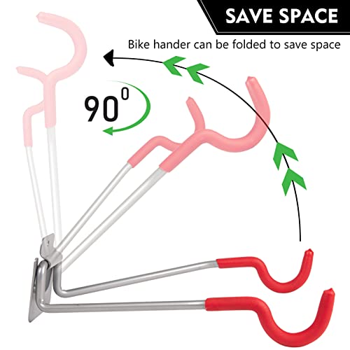 Bike Wall Mount Hangers (RED-2PACK)