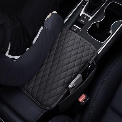 Upgraded] Car Center Console Cover with 2 Storage Bags (Pink)