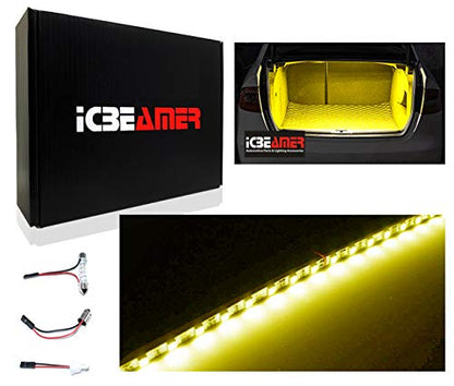 12" Amber Yellow 18SMD 2835 LED Strip Light Universal Fit Car Trunk Cargo Area or Interior Illumination (Yellow)