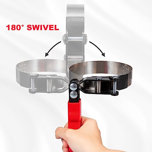 5pcs Swivel Oil Filter Wrench Set 12" Oil Filter Removal Tool (5-Piece Set: 2-3/4" - 5-1/4")