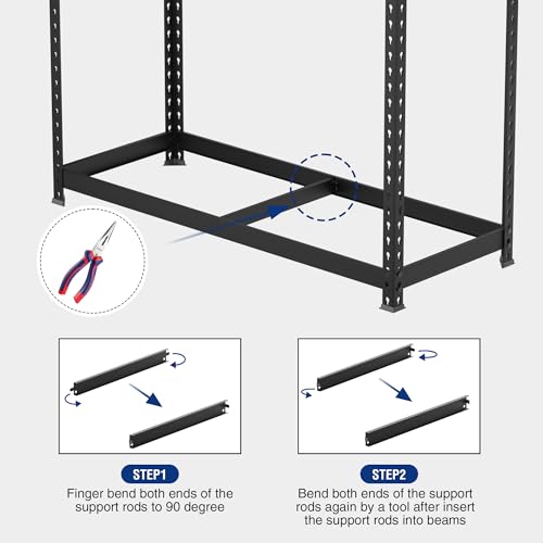 Shelving with MDF Board (Black / 35.3"W x 17.5"D x 72"H)