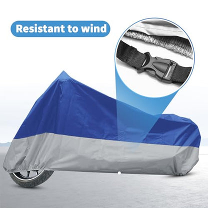 Motorcycle Cover for Harley Davidson Fits Up to 116.14" XXXL (Blue / XXXL)