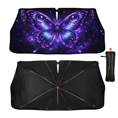 Butterfly Eye Car Windshield Sun Shade Umbrella Sunshade Block UV Rays Sun Visor Protector Auto Windshield Sunshade to Keep Vehicle Cool for Cars Trucks & Suvs 57 X 30 in (57'' X 30'' / JSDK-56A)
