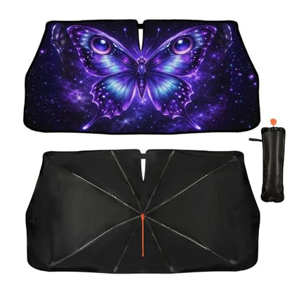 Butterfly Eye Car Windshield Sun Shade Umbrella Sunshade Block UV Rays Sun Visor Protector Auto Windshield Sunshade to Keep Vehicle Cool for Cars Trucks & Suvs 57 X 30 in (57'' X 30'' / JSDK-56A)