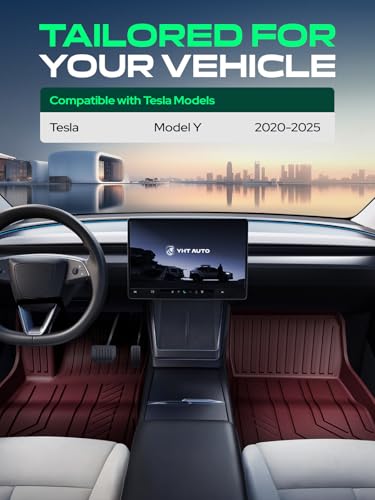 Automotive Floor Mats for Tesla Model Y 2020 (Red / 3-Piece Set)