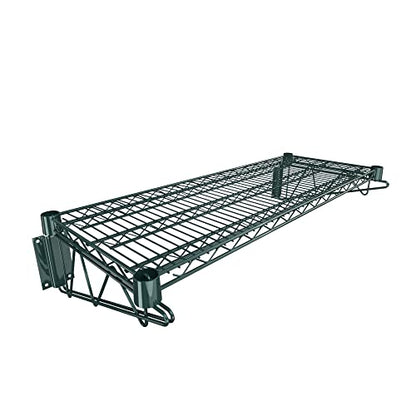 14" x 36" Green Epoxy Wire Wall Mount Shelf (Green / 14" x 36")