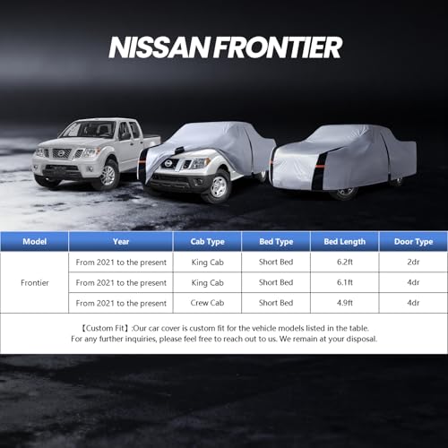 Multi Layer Nissan Frontier Truck Cover (W.Fit Frontier(2021-2026) King Cab SB / White Truck Cover)