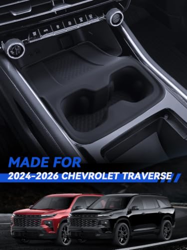 for Traverse Center Console Cup Holder& Charger Mat 2024 (for 2024-2026 Chevy Traverse)