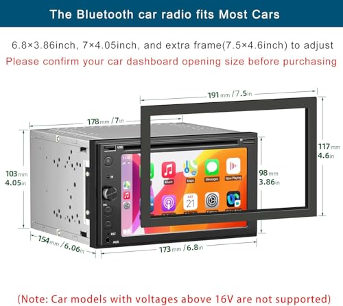 Double Din Car Stereo with CD (Car Stereo)