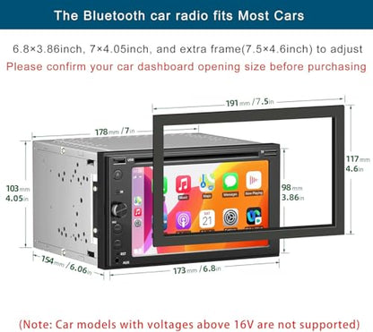 Double Din Car Stereo with CD (Car Stereo)