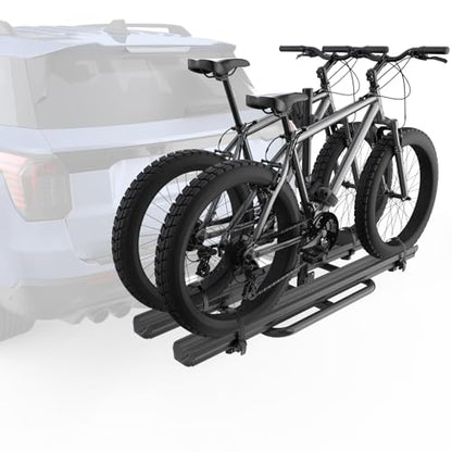 Aluminum 2 EBikes Rack Foldable 2'' Hitch Mounted Carrier Racks w (5 inch)