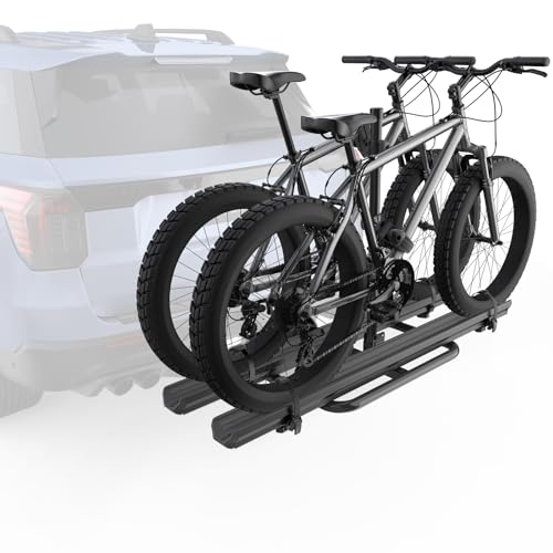 Aluminum 2 EBikes Rack Foldable 2'' Hitch Mounted Carrier Racks w (5 inch)