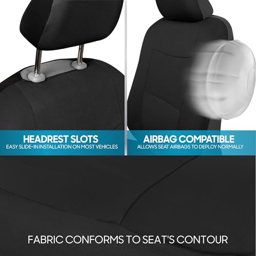 PolyPro Car Seat Covers Full Set in Solid Black (Solid Black)
