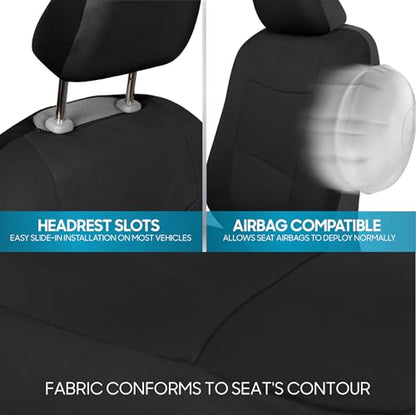 PolyPro Car Seat Covers Full Set in Solid Black (Solid Black)