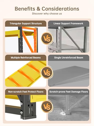 4 Tier Storage Shelves (Black&yellow / 60"W*24"D*79"H)