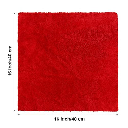 30 Pcs 16 x 16 Inch Edgeless Microfiber Plush Towels for Cars Detailing Drying Wash Polishing Absorbent Cleaning Cloths (Red / 16 x 16 Inch)