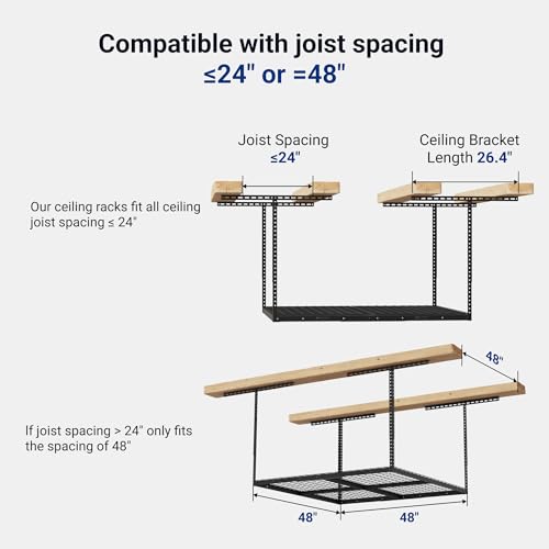 4x4ft Overhead Garage Storage Rack (4x4 ft)
