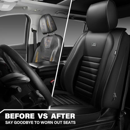 Nappa Leather Car Seat Covers Front Seats (Black / Front Seats)