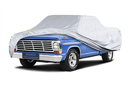 Waterproof Pickup Truck Cover All Weather (Truck M up to 210", Max Cab Length 150" / silver)