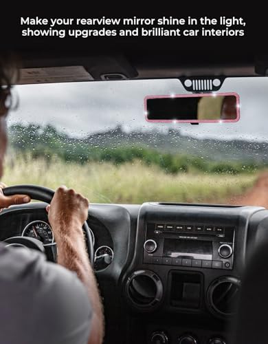Car Rear View Mirror (Pink)