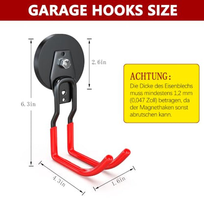 Heavy Duty Magnetic Hooks (2.6"x2-ZMJ / Red)