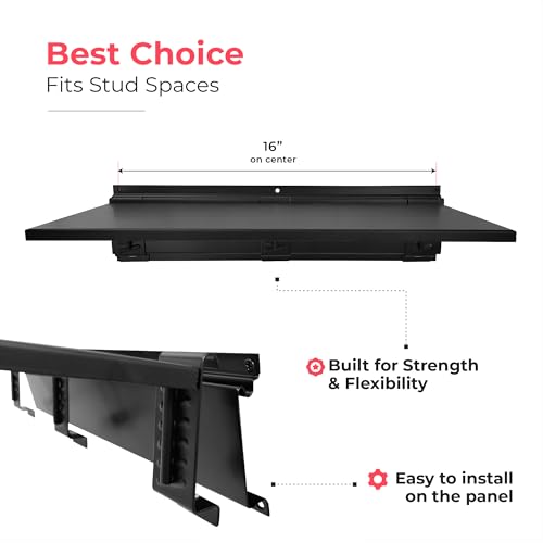 Garage Tool Organizer Wall Mount 64" (Black / 64" Carbon Steel with 2 Racks & 4 Hooks)