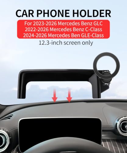 Car Phone Holder for Mercedes (for 23-26 GLC & 22-26 C-Class(12.3-Inch only))