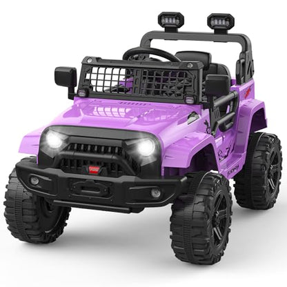 12V Kids Electric Ride On Truck Car w (Purple)
