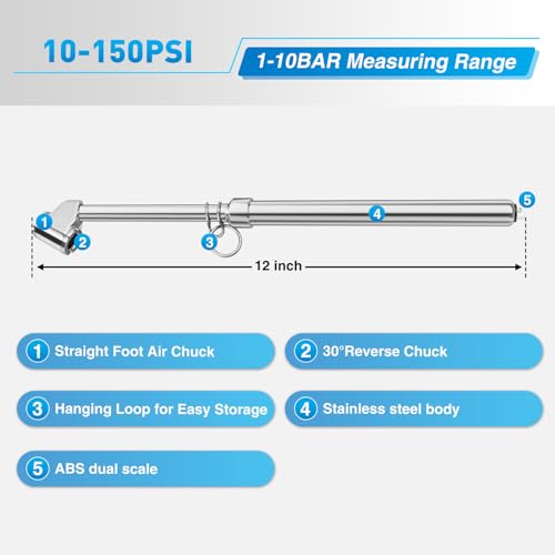 Dual Head Tire Pressure Gauge 10 (1pc Tire Pressure Gauge)