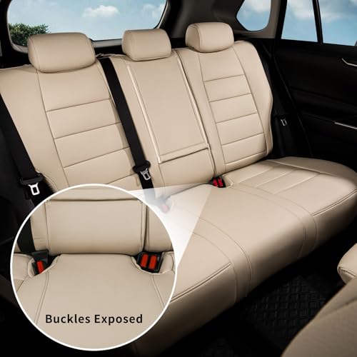 CRV Car Seat Covers Custom Fit for Honda 2017 (Leatherette(Beige) / 2017-2022 CRV LX,EX,SE,EX-L,Touring,Hybrid)